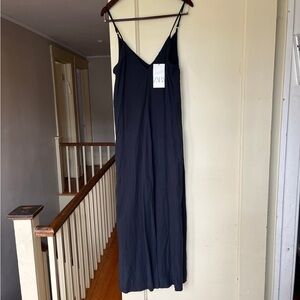 Zara Black Maxi Dress V-Neck Voluminous New with Tags NWT